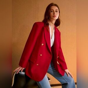 Vintage Women's Vibrant Red Blazer